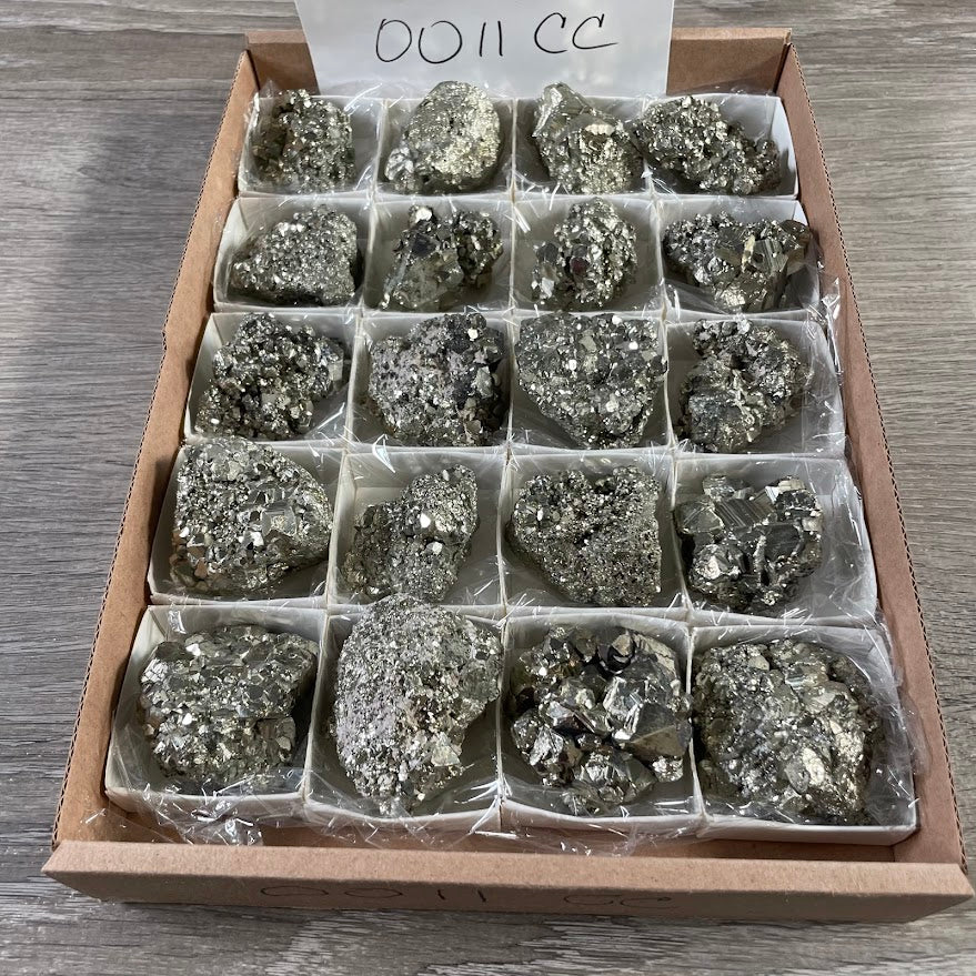 Wholesale pyrite crystal clusters with metallic gold mineral formations