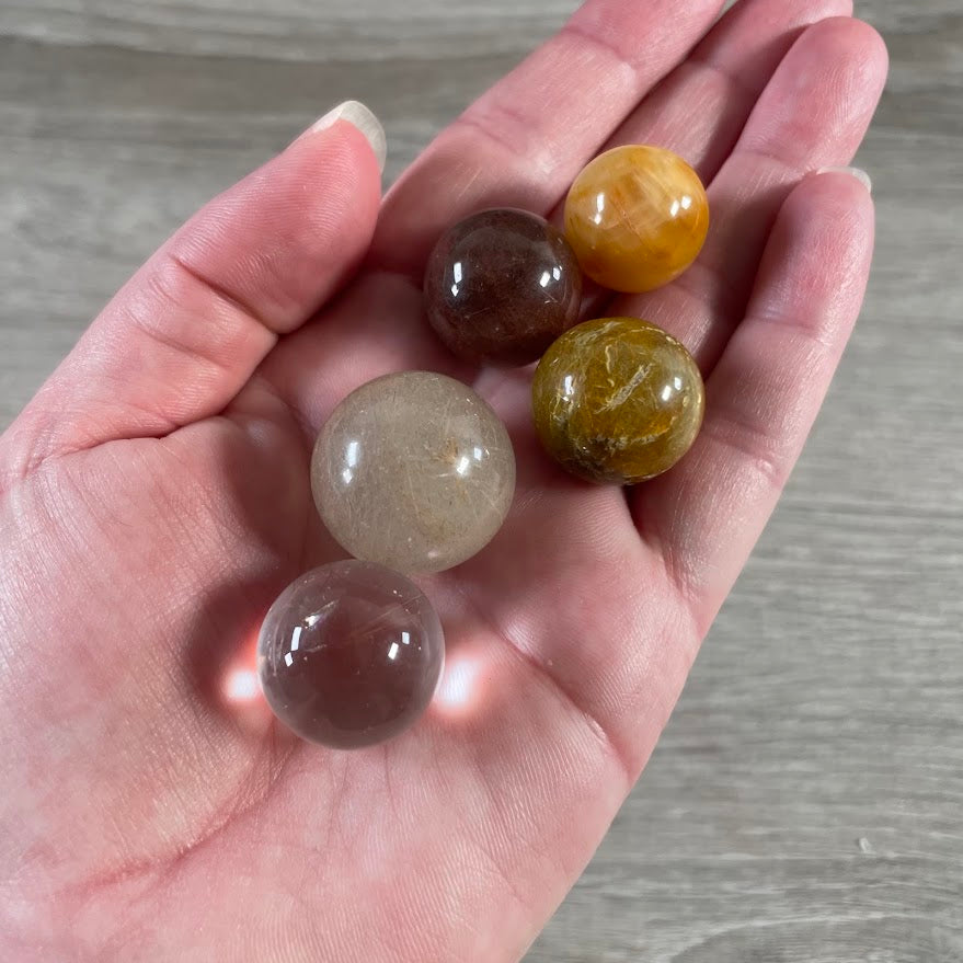 Included quartz polished sphere 18-40mm natural crystal for shops and collectors