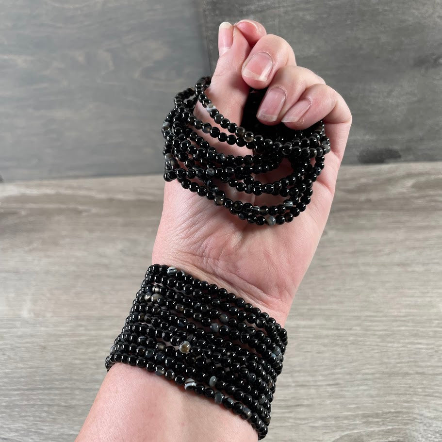 onyx 4mm beaded crystal bracelet for gemstone jewelry retailers