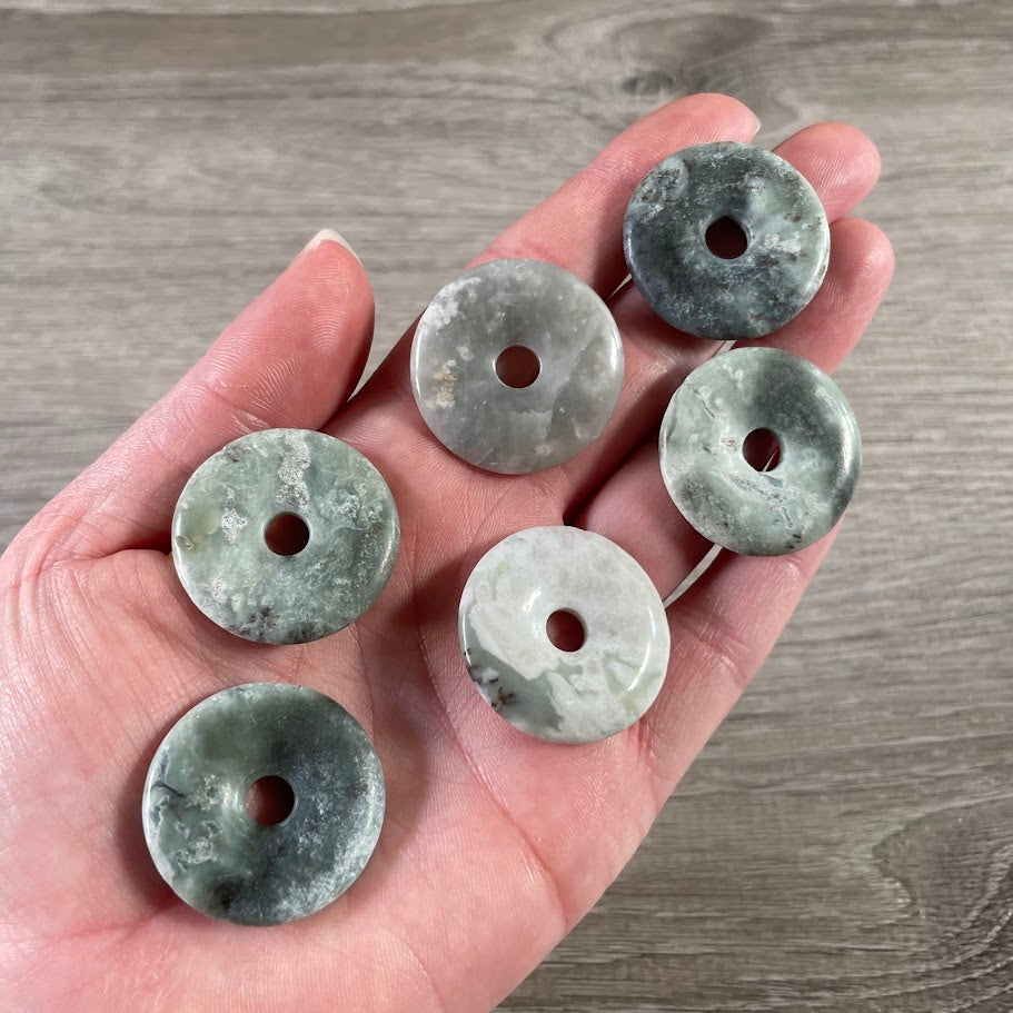peace jade gemstone donut pi stone pendant