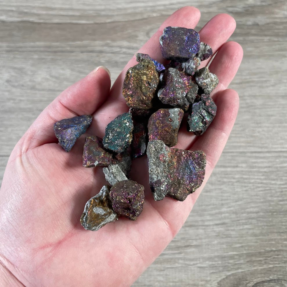 Raw peacock ore by the lot for gift shop supply