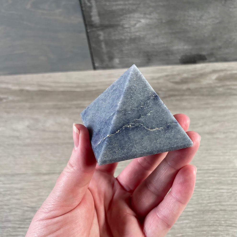 Polished gemstone pyramid carvings natural Brazilian crystals