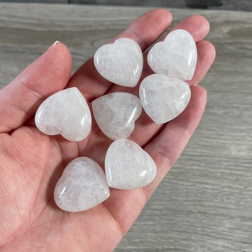 Small quartz puffy heart crystal polished gemstone for retail displays
