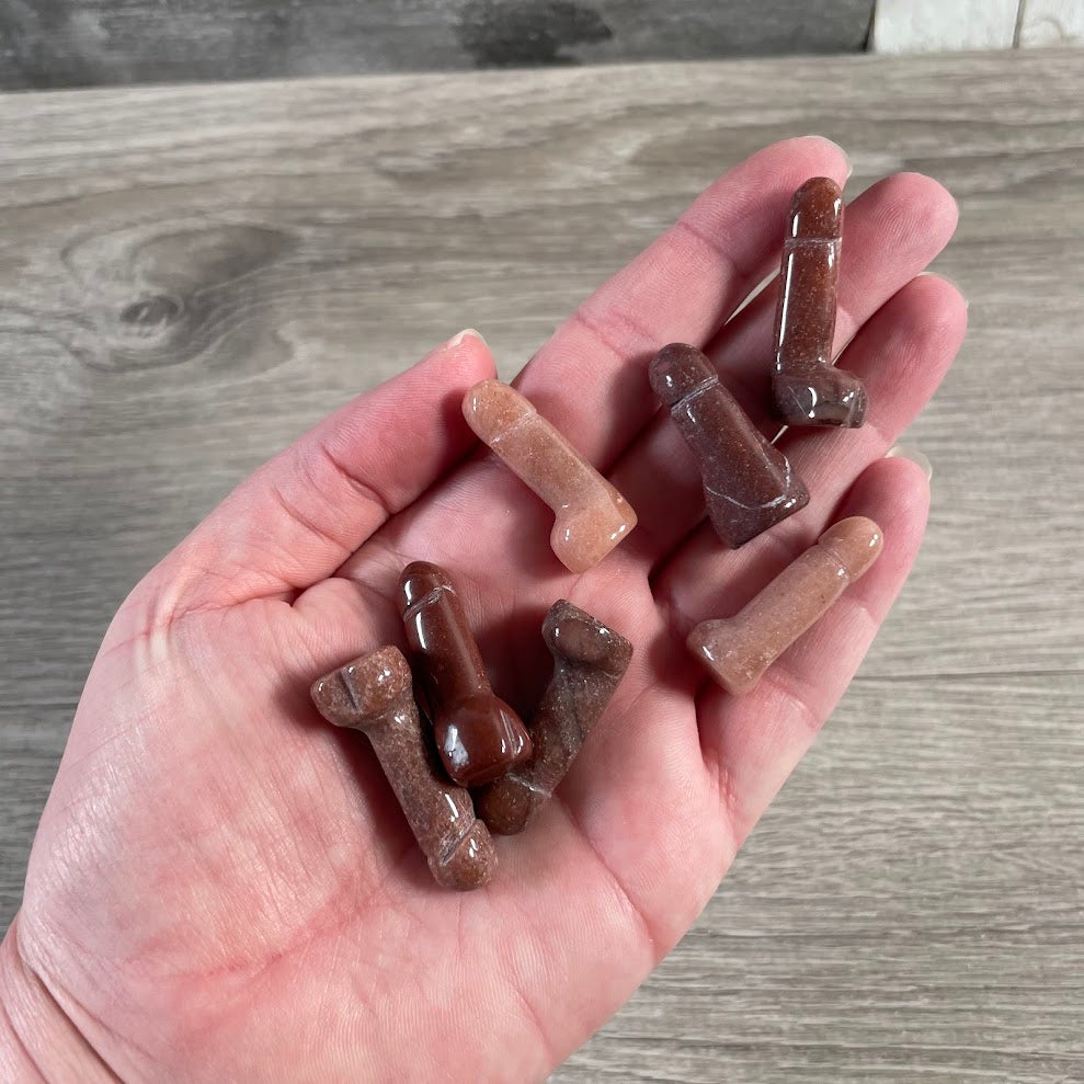 fertility symbol crystal phallic in red aventurine