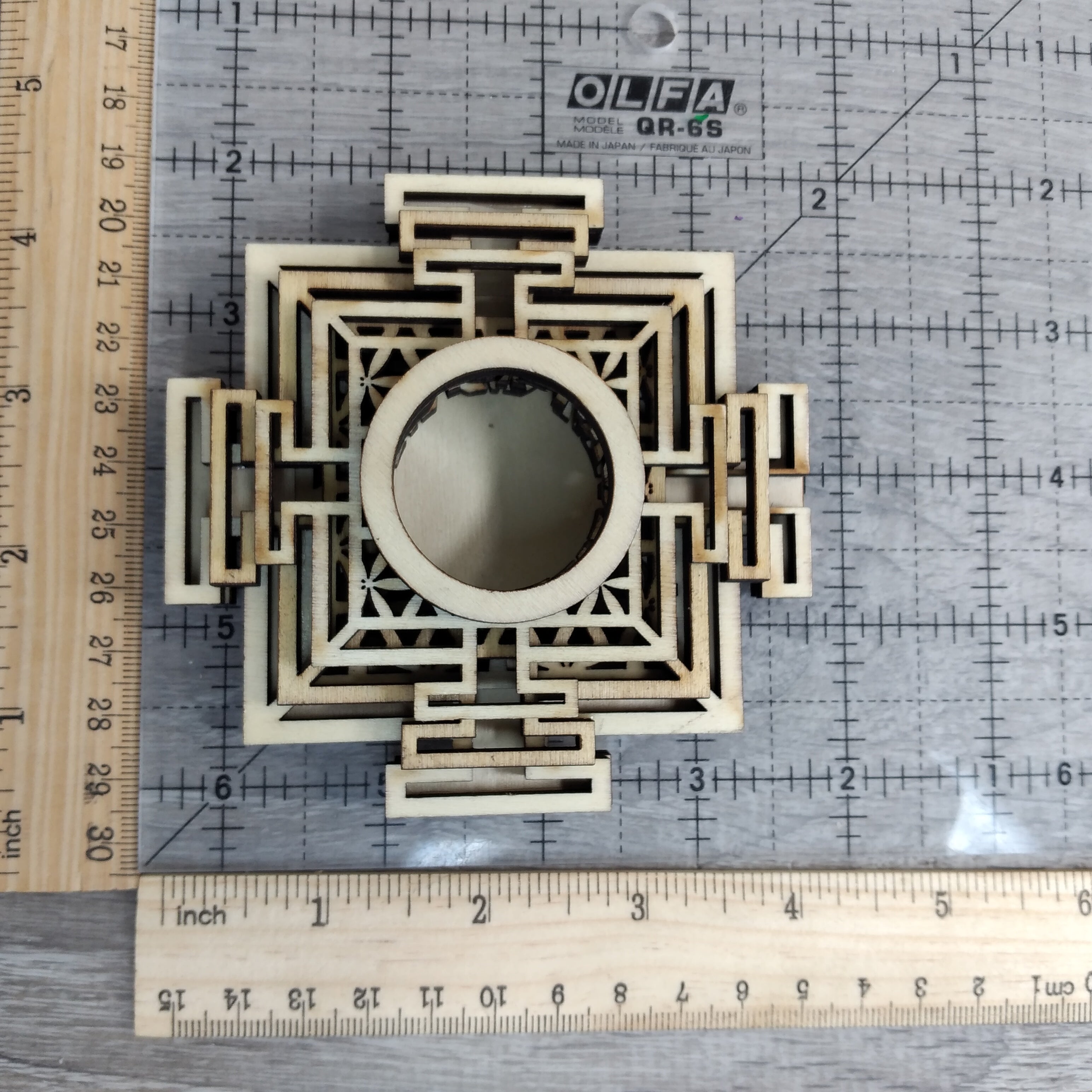 Wooden Mandala Sphere Stand