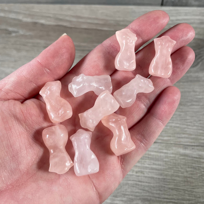 Rose quartz crystal shop goddess decor