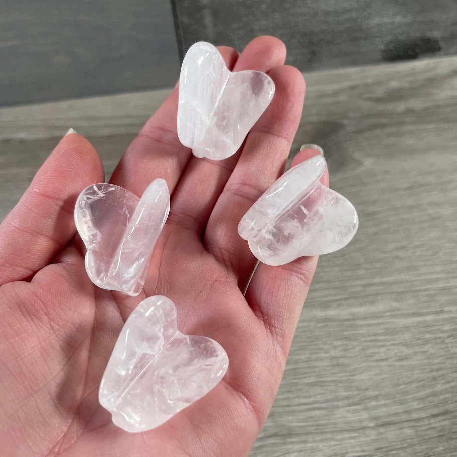 Rose quartz medium butterfly figurine for gift shops