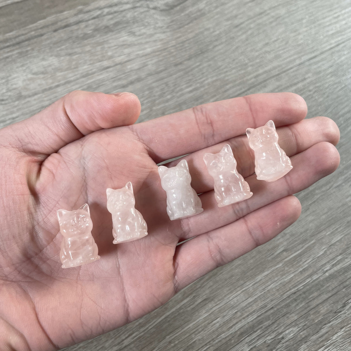 Rose Quartz crystal cat figurine for gift shops, metaphysical stores, and animal carving displays