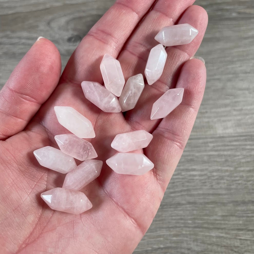 Wholesale rose quartz double terminated gemstone crystals