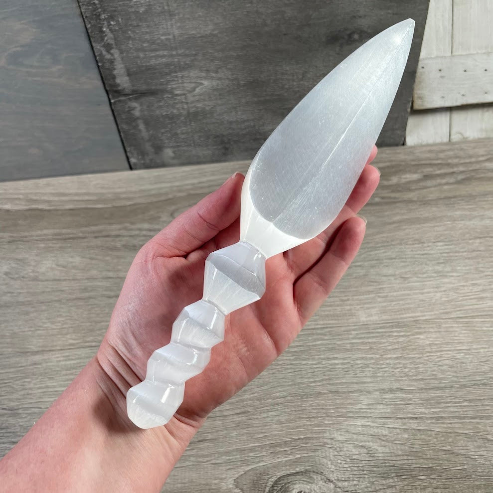 Selenite wand and athame blade wholesale metaphysical tools