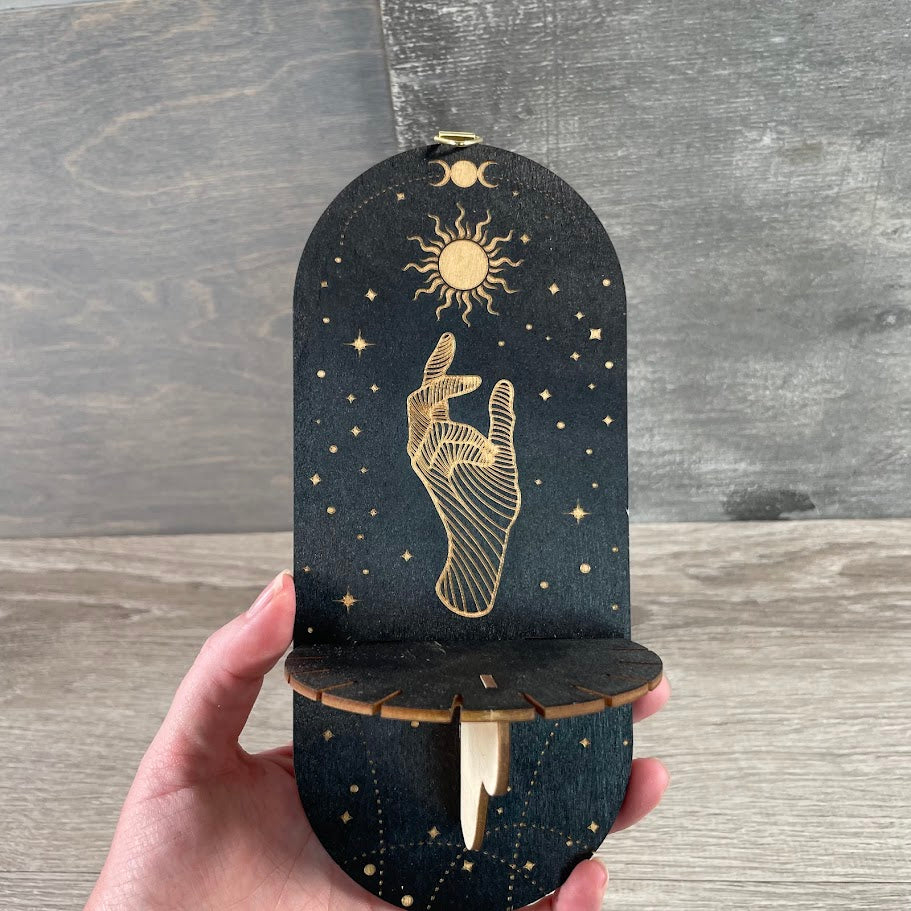 Wholesale wood crystal display accessory for metaphysical retailers