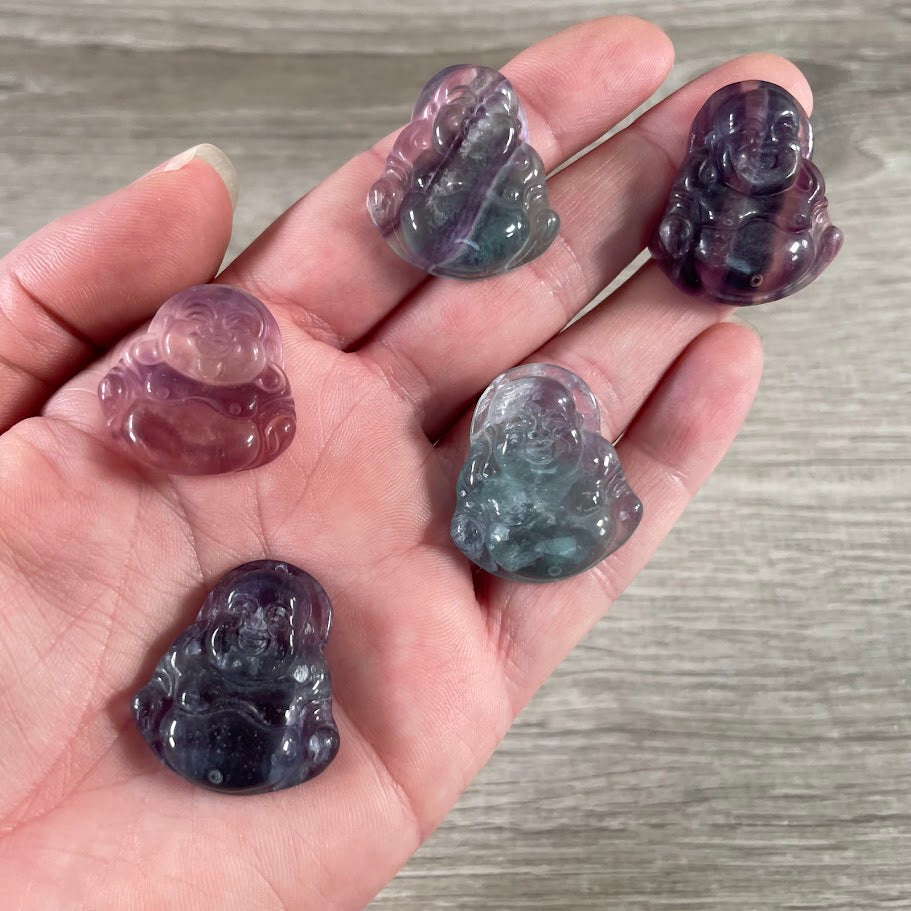 Wholesale Buddha carved bead carving made from fluorite