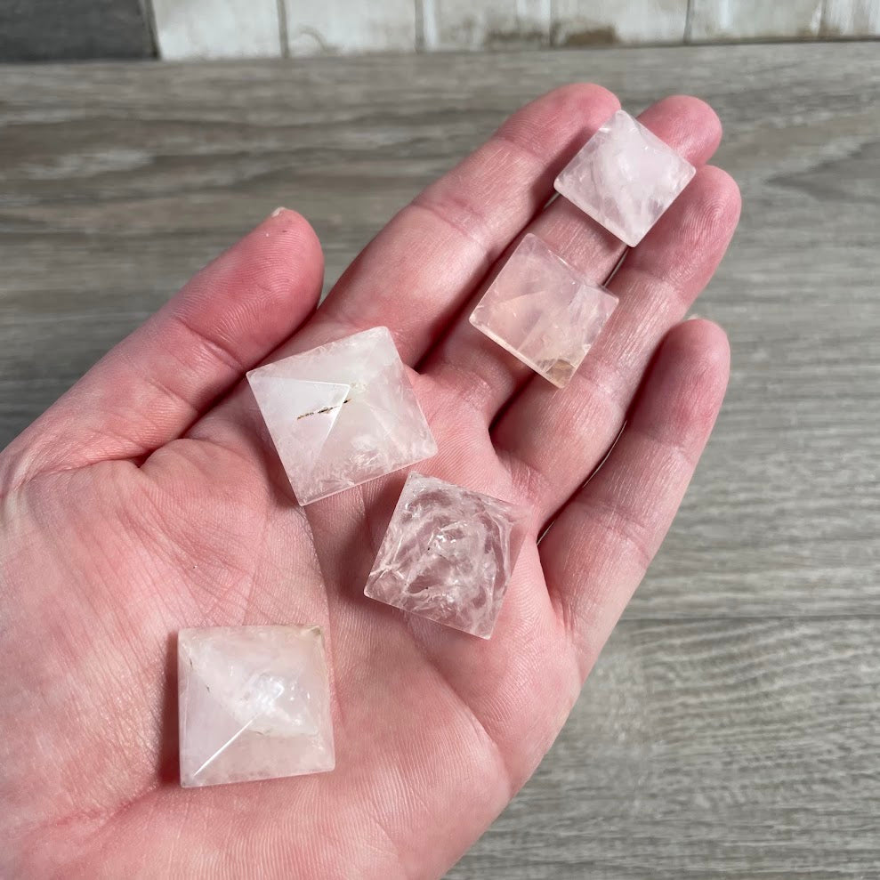 small rose quartz crystal pyramid bulk wholesale