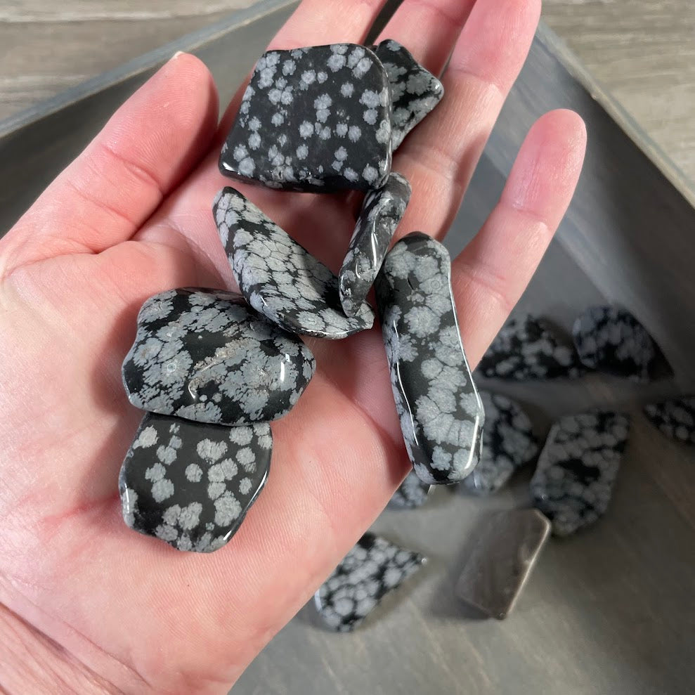 snowflake obsidian polished stones wholesale 1/2 lb