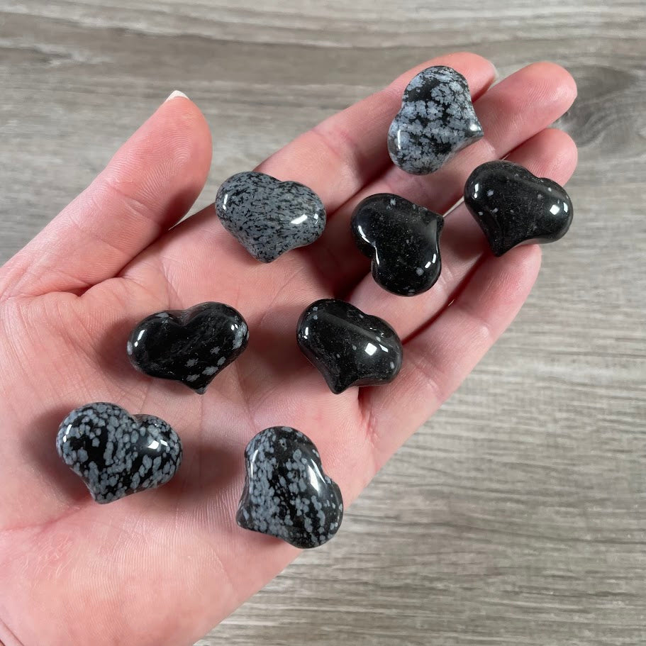snowflake obsidian heart shaped gift shop crystals