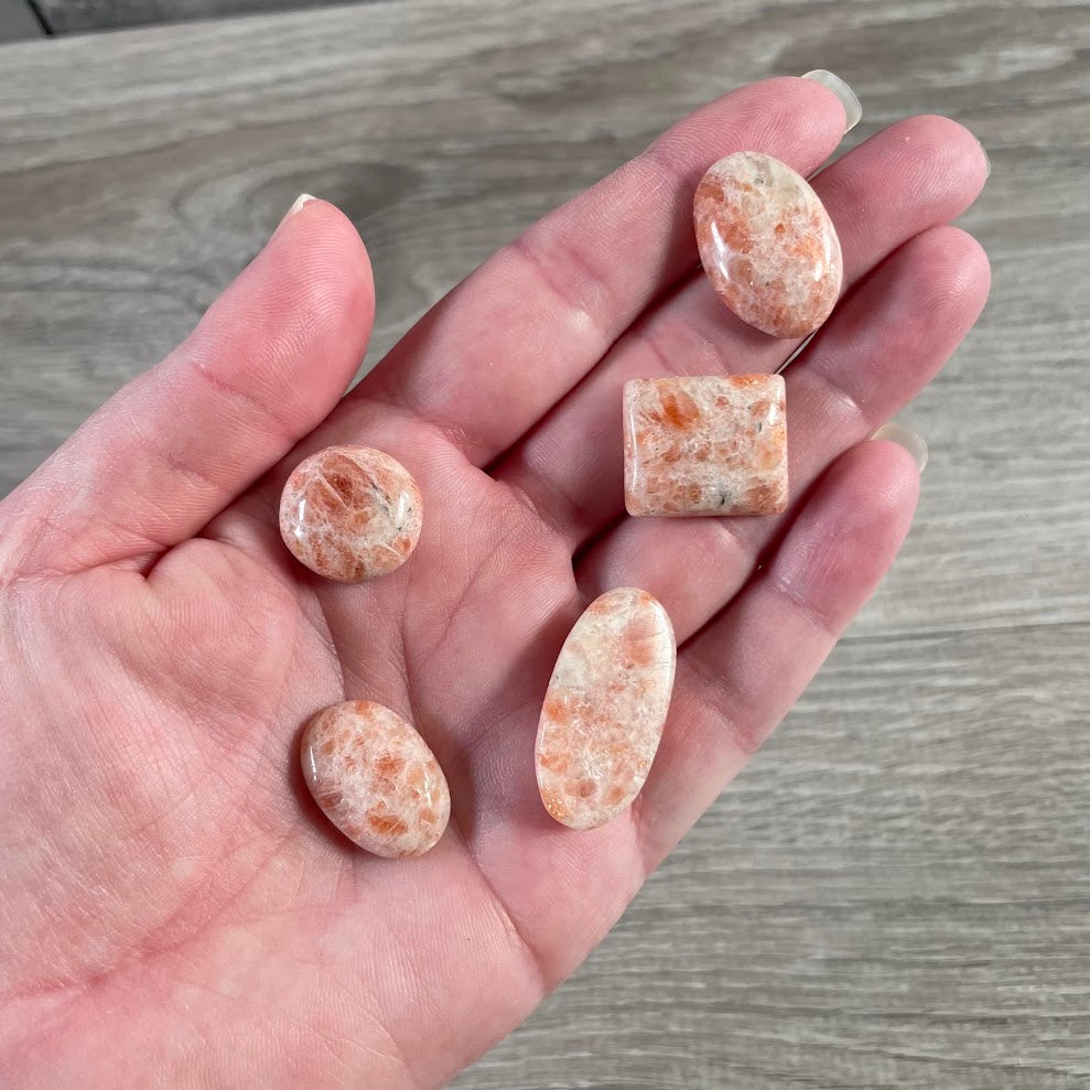 sunstone small cabachons for pendants rings earrings and jewelry making