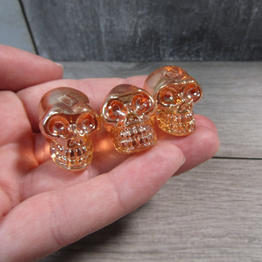 Iridescent Aura Electroplated Glass Skulls - Wholesale Decor