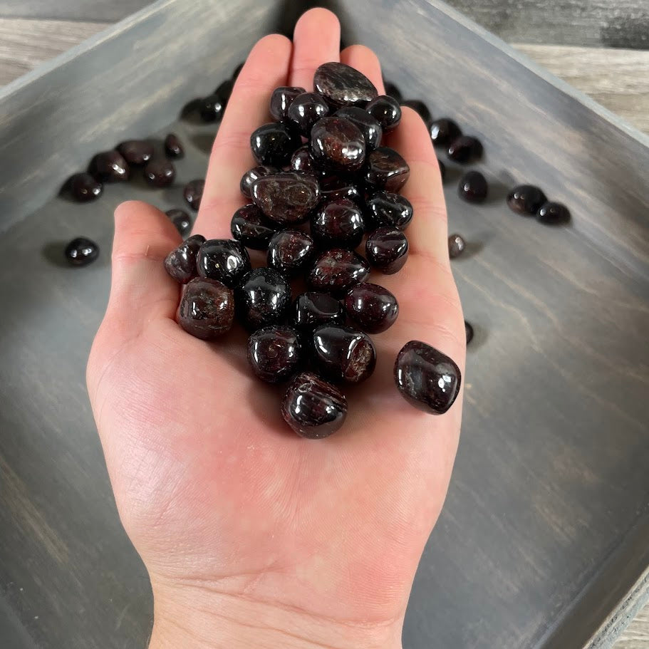 Bulk tumbled garnet stones natural polished gemstones sold by the pound
