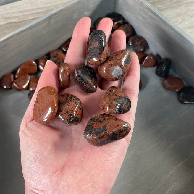 Bulk polished Mahogany Obsidian gemstones for crystal shops and resale