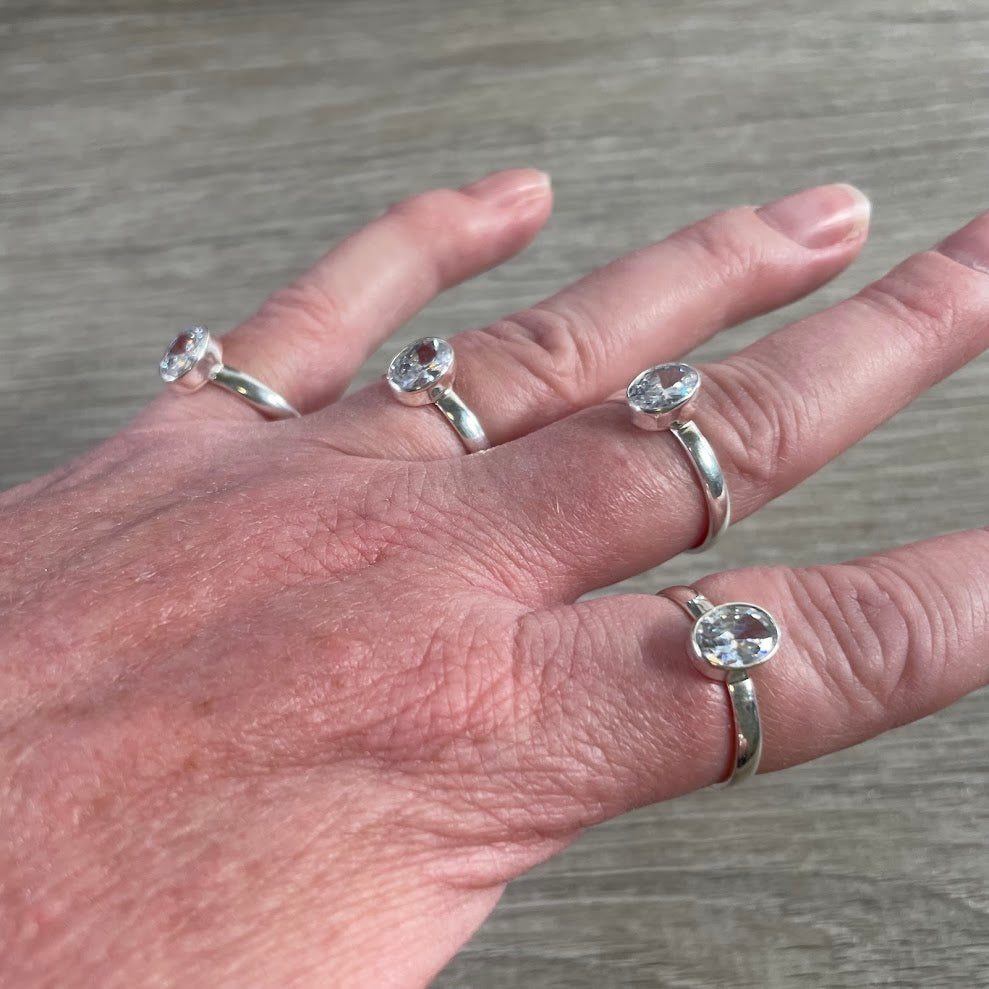 Sterling silver cubic zirconia fashion rings available for wholesale jewelry retailers