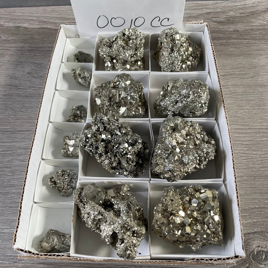Wholesale natural pyrite clusters with bright metallic gold crystal formations