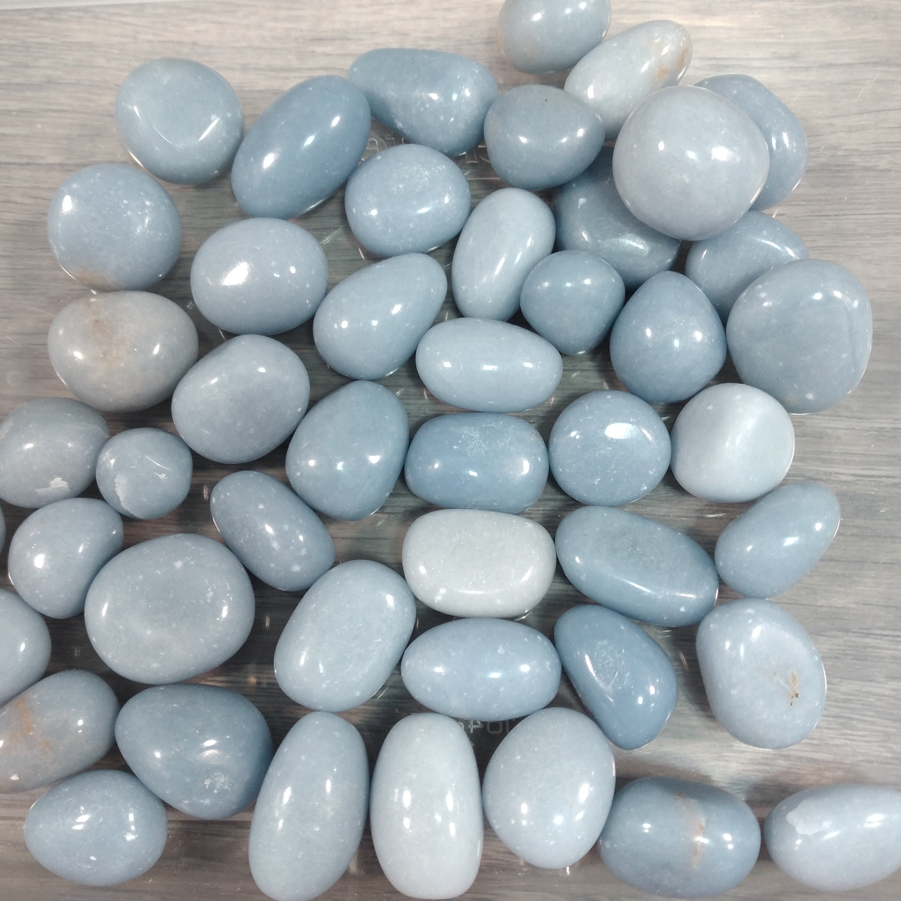 1 lb Angelite stones assorted sizes for metaphysical shops