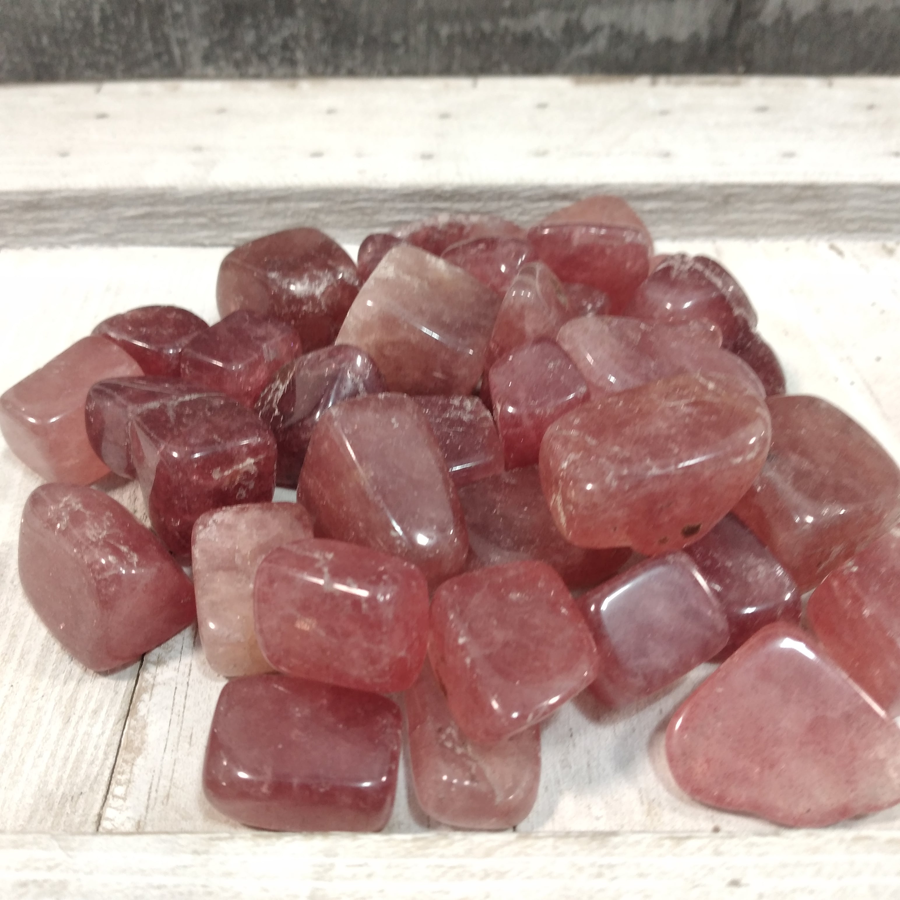 1lb strawberry quartz polished crystal lot for resale