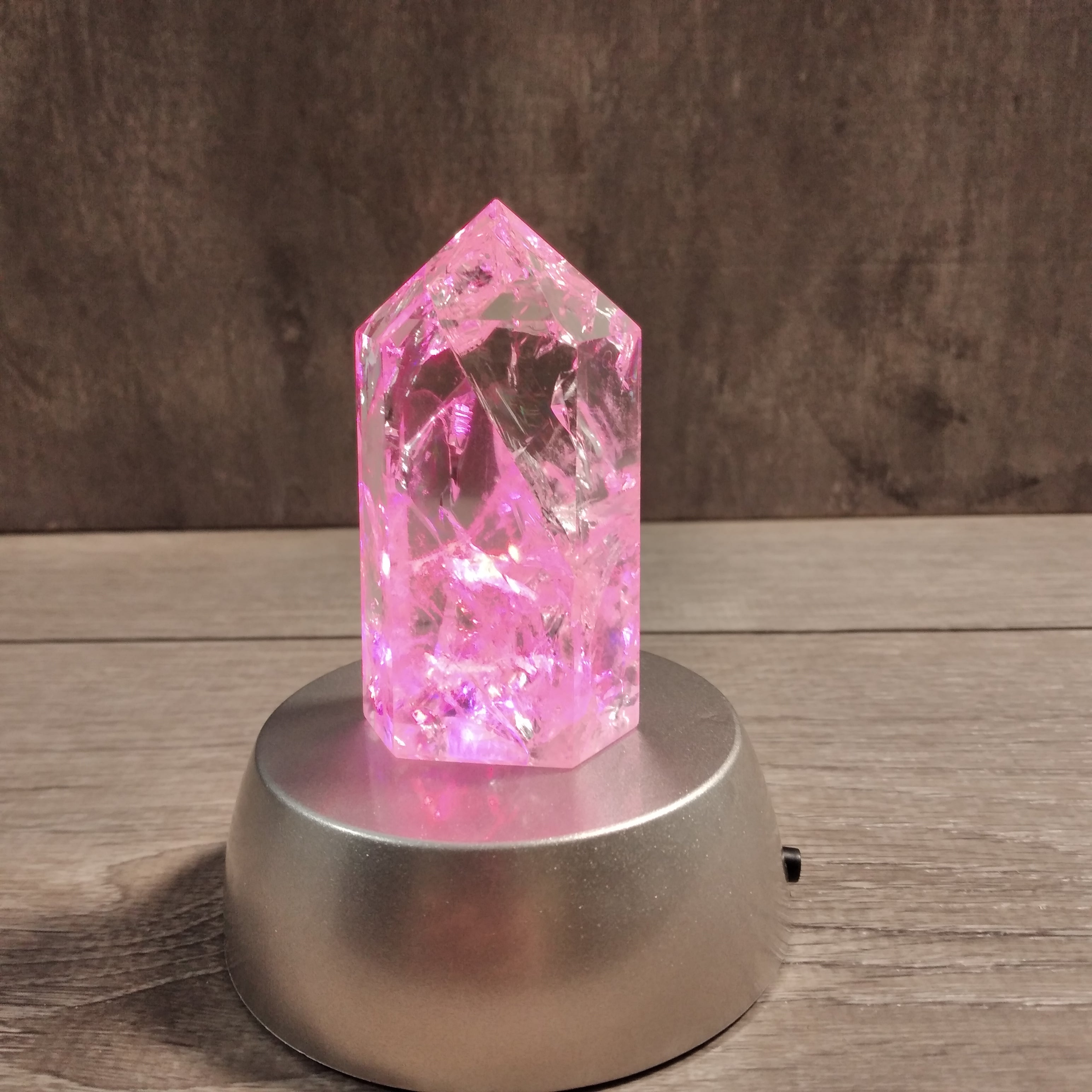 Wholesale LED light stand for crystals with 3 color settings