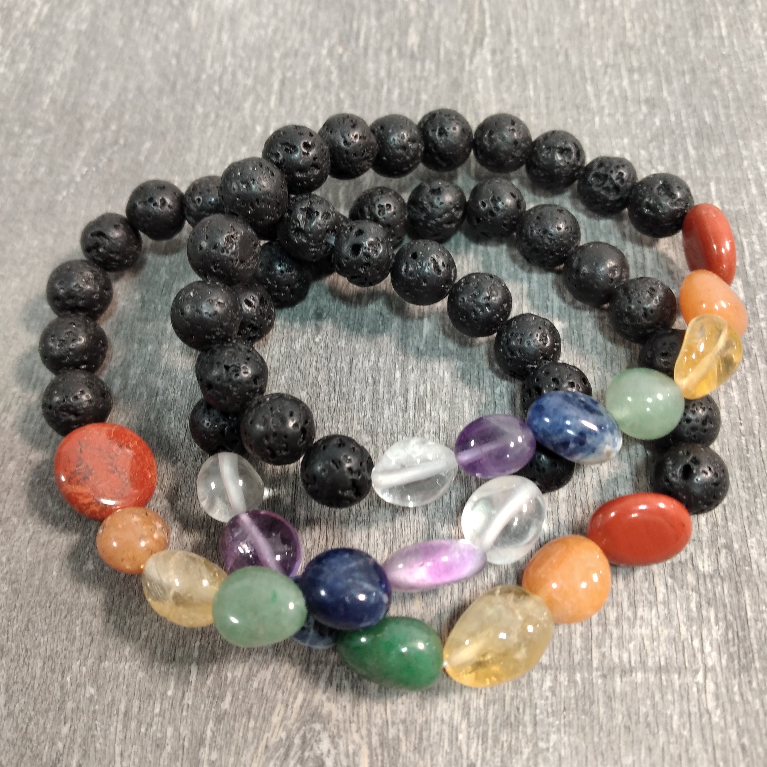 wholesale chakra bracelet with polished crystal beads