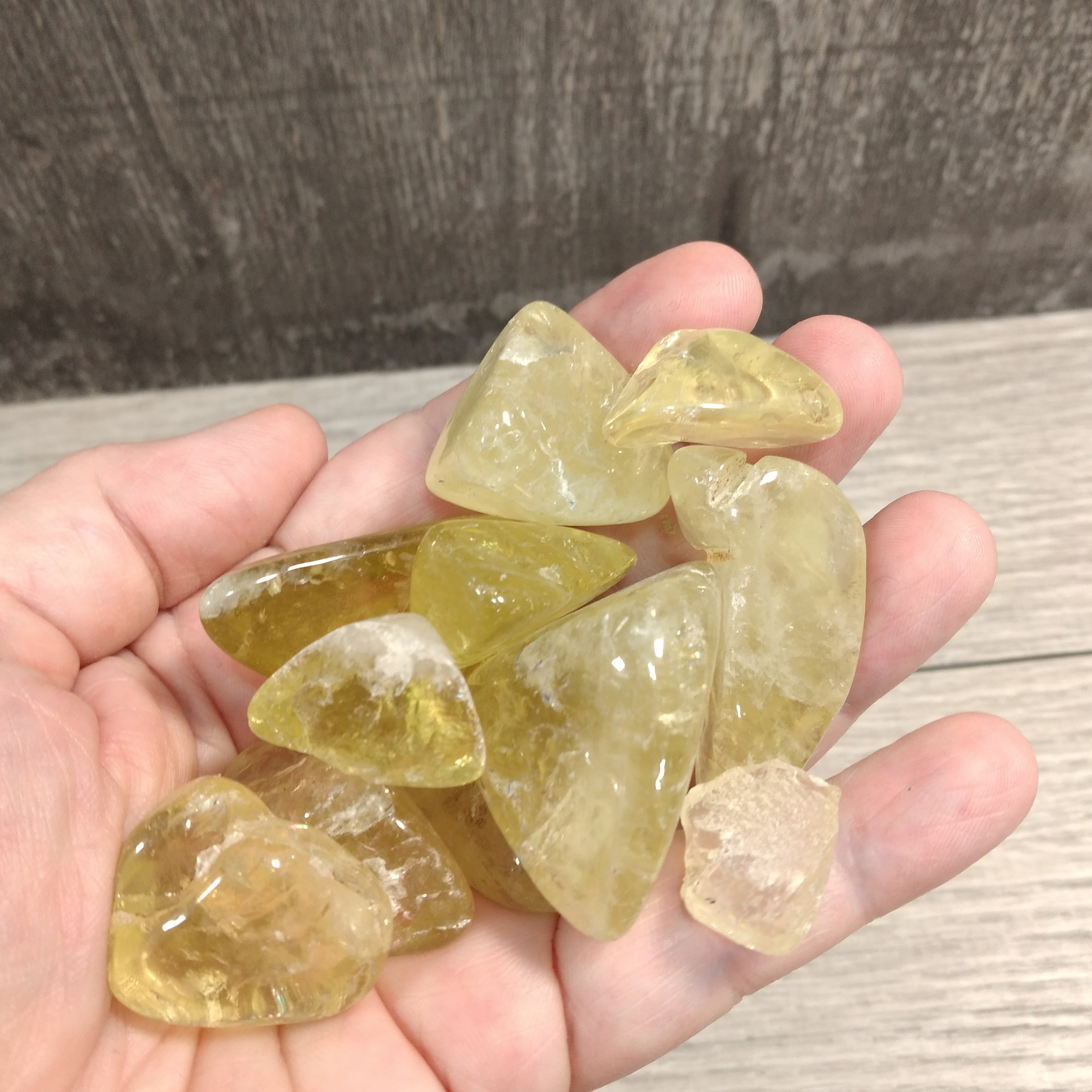 lemon citrine medium tumbled stones wholesale 1 lb