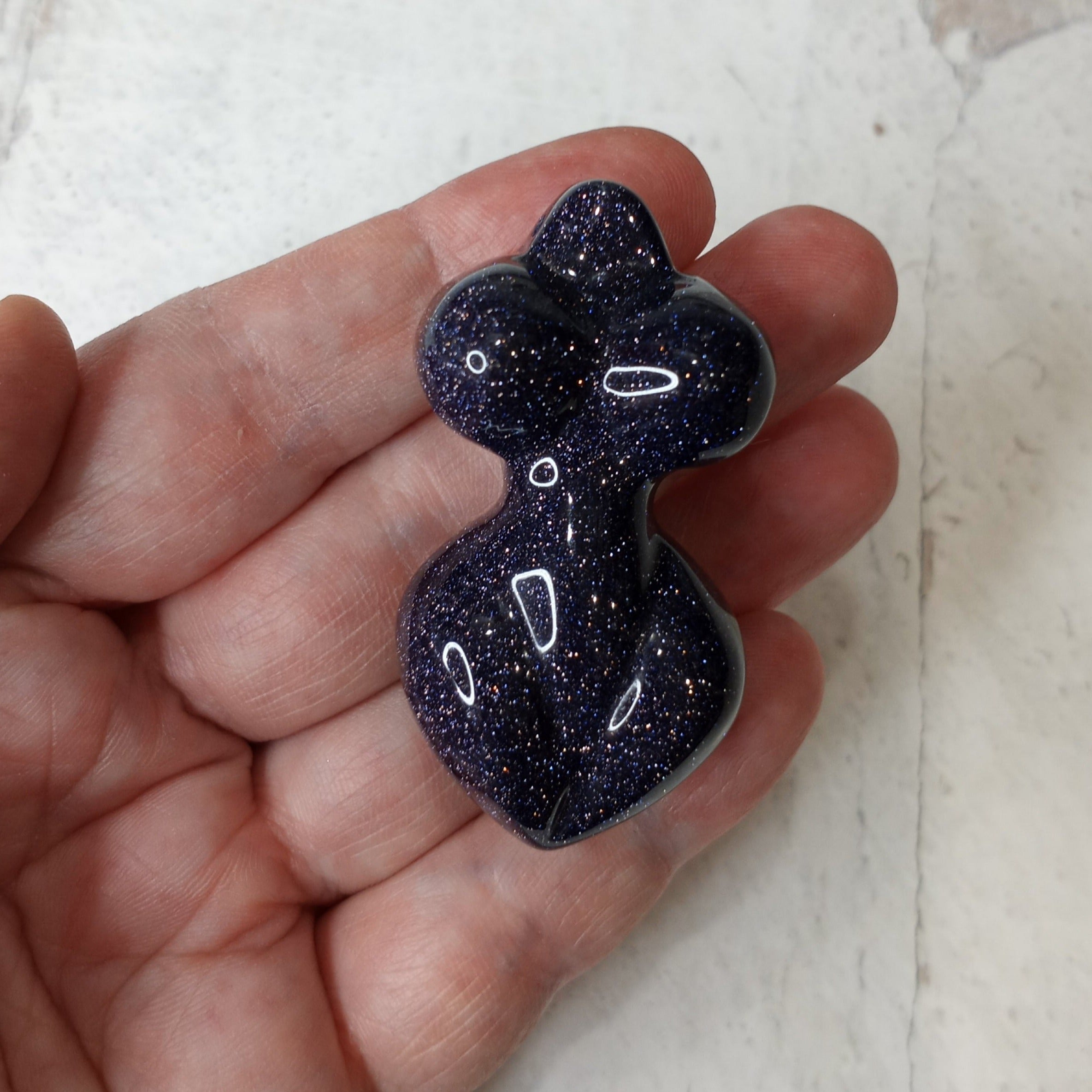 blue goldstone crystal figurine for resale