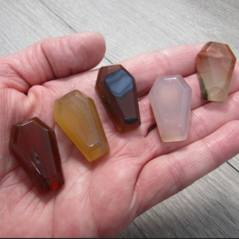 agate gemstone coffin carvings for occult stores