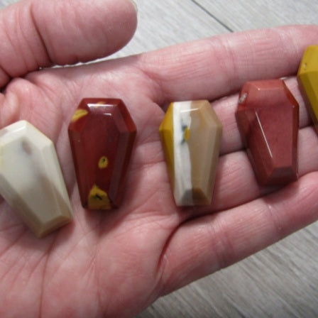 mookaite jasper coffin gemstone carving wholesale new age gift