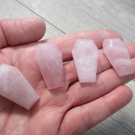 rose quartz coffin shape crystal wholesale metaphysical supply