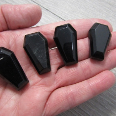 obsidian carved gemstone coffin spiritual altar decor