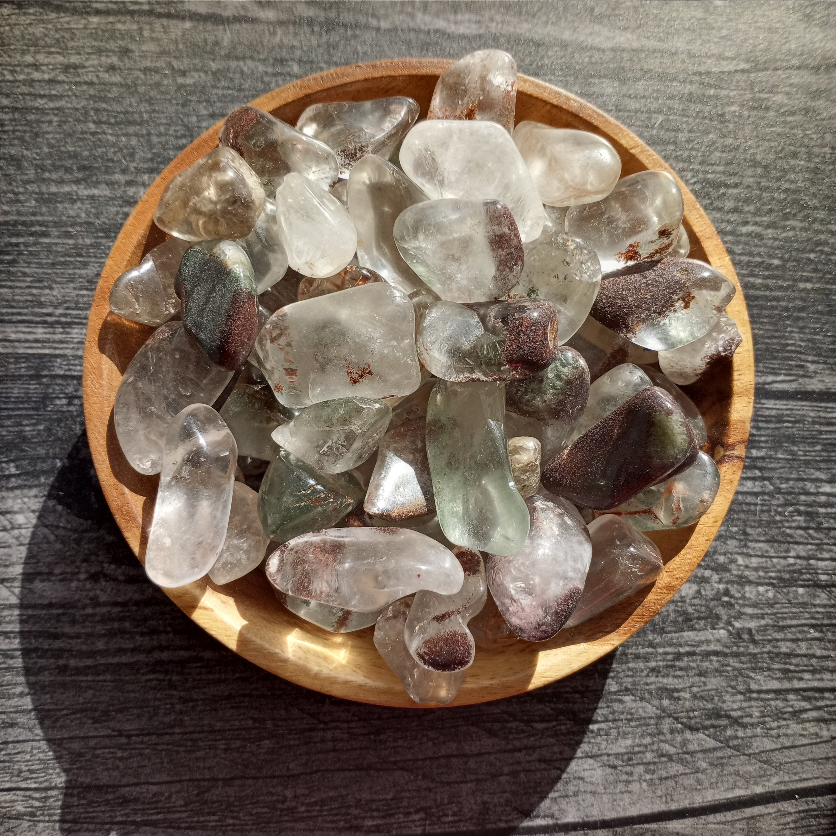 Tumbled Chlorite Quartz Stones – 1 LB Bulk Package