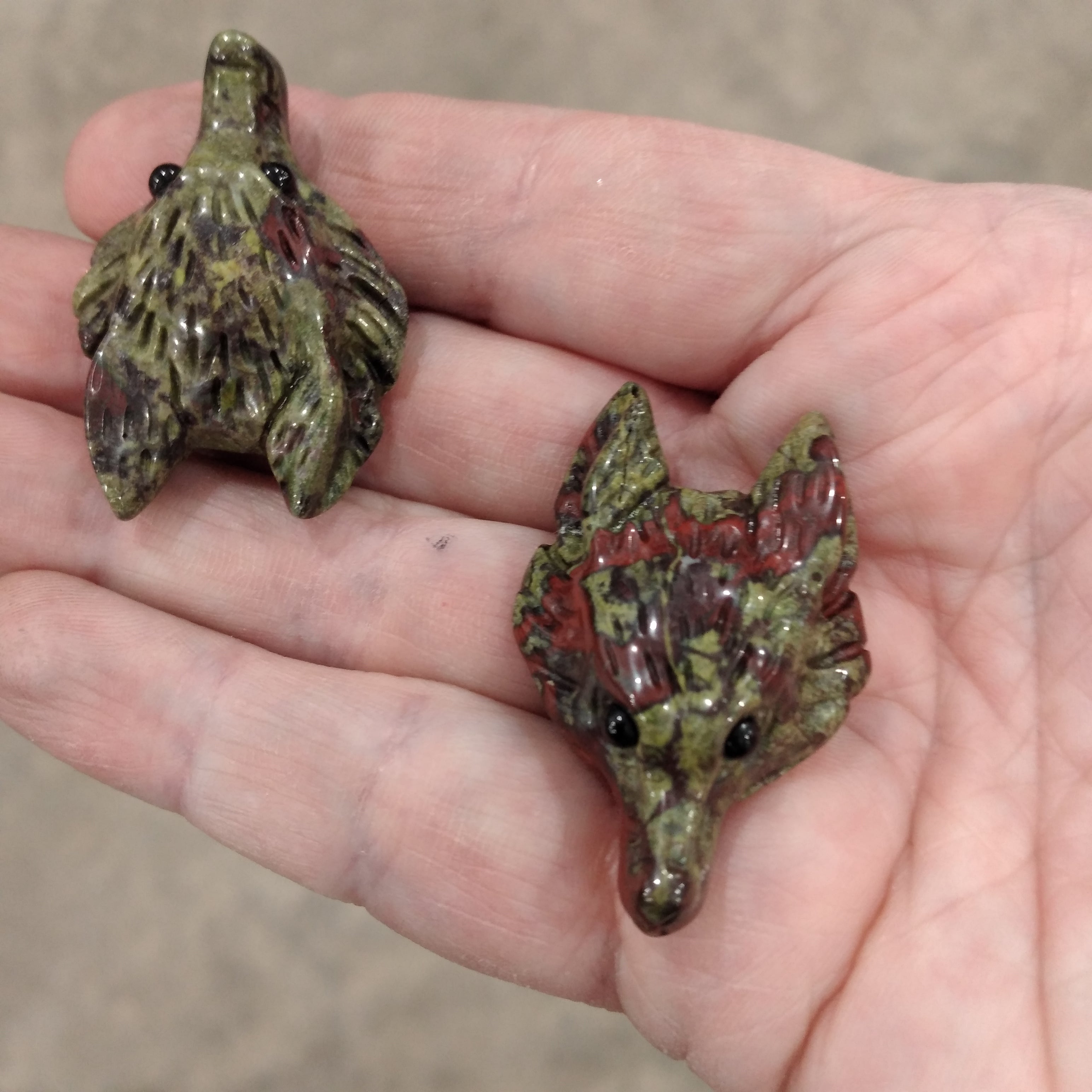 Dragon stone fox head unique gift