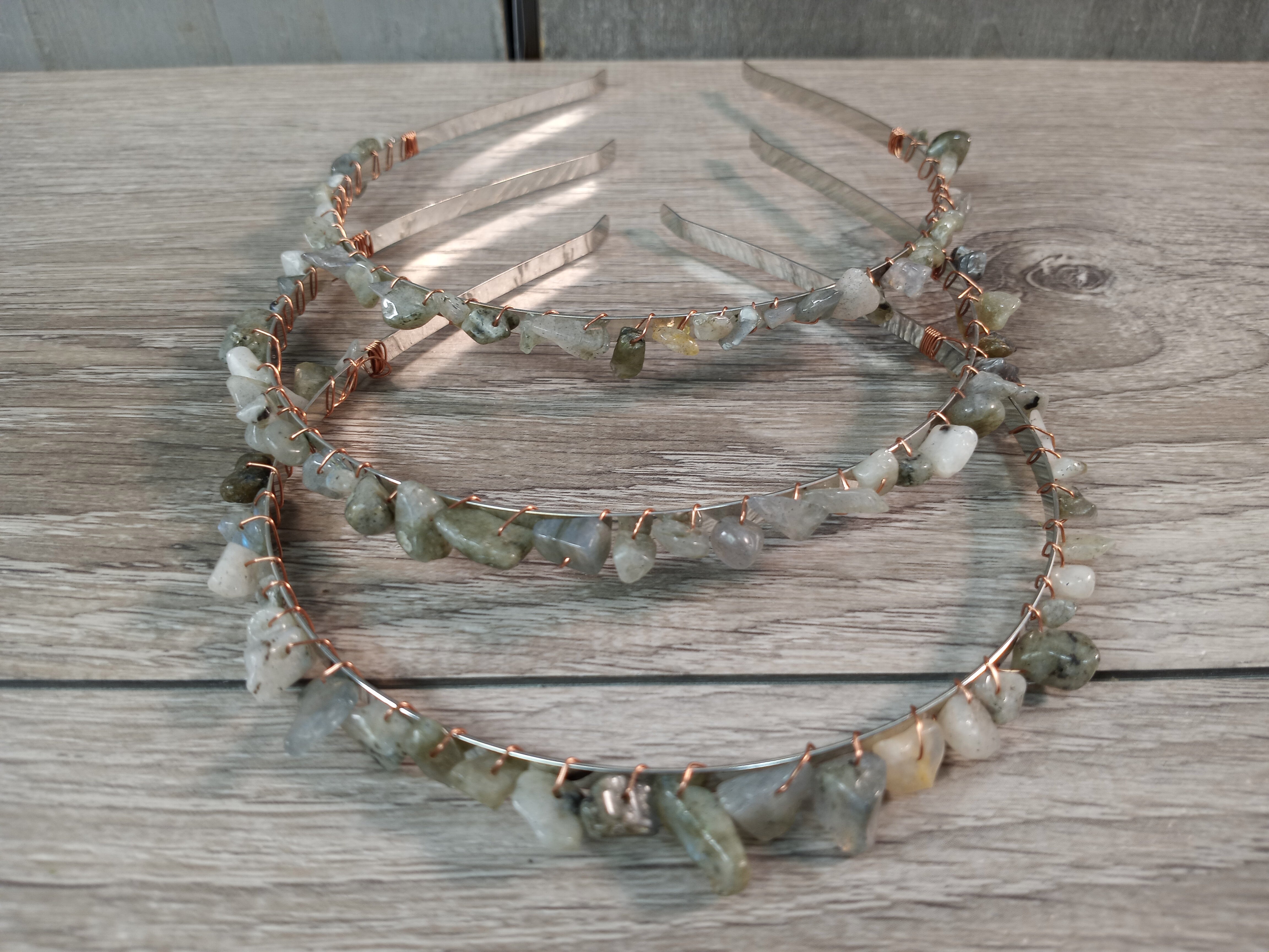 labradorite fashion hair accessory with healing stones