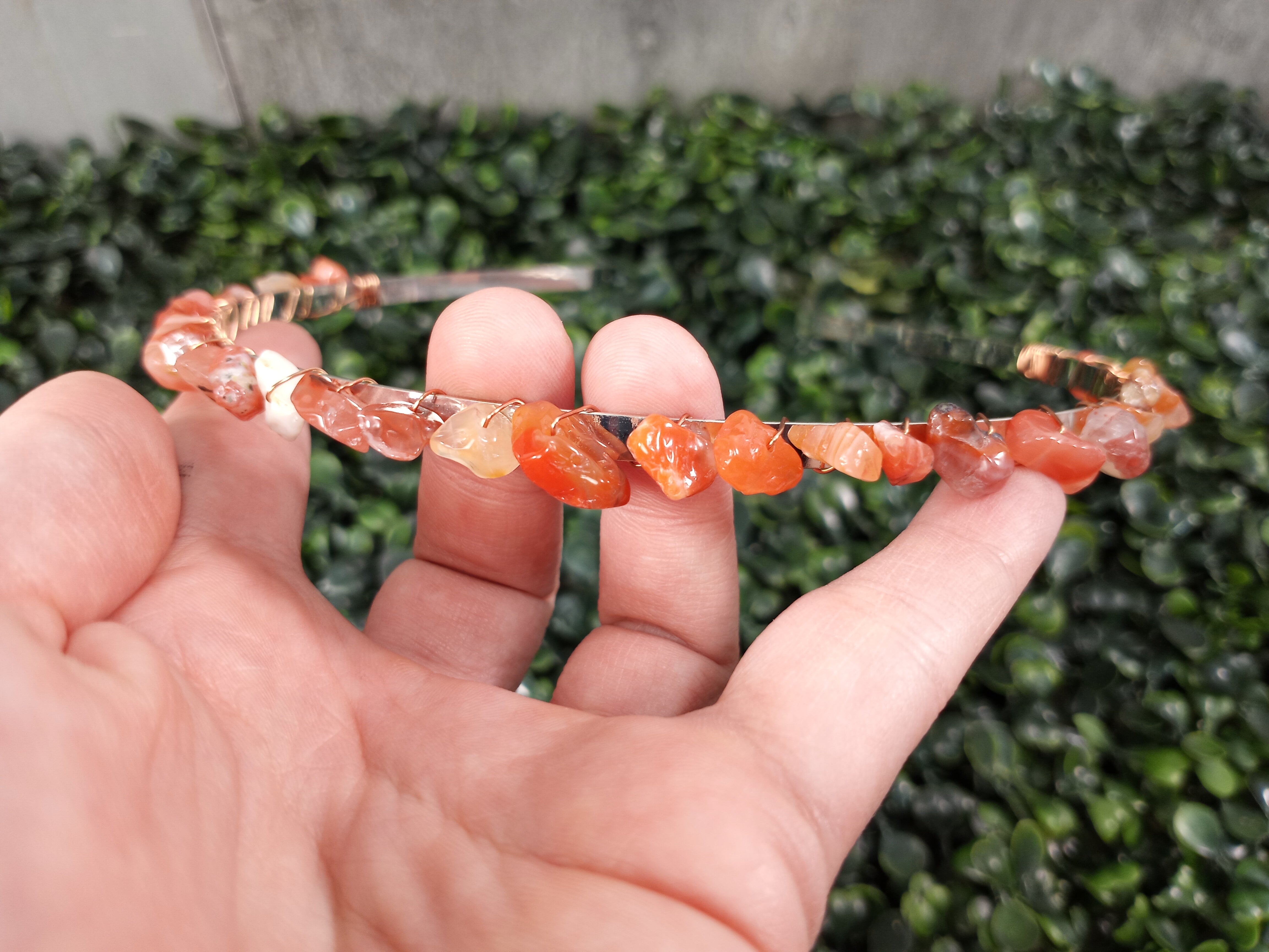carnelian boho gemstone headband for dress up