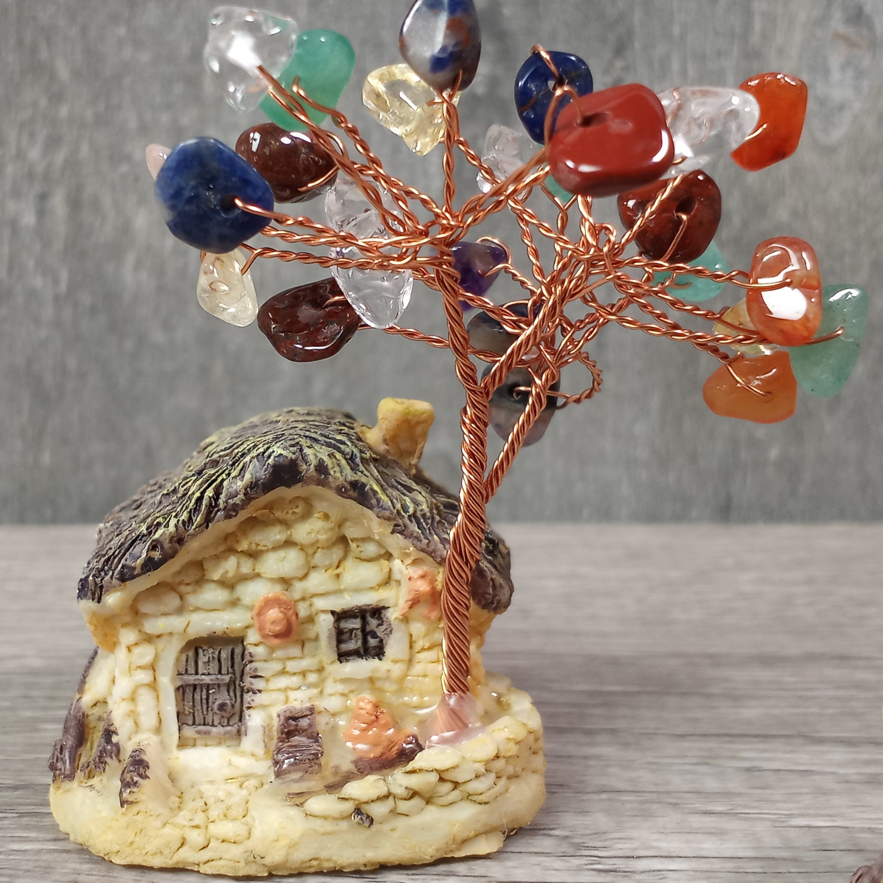 crystal fairy house, tree decor