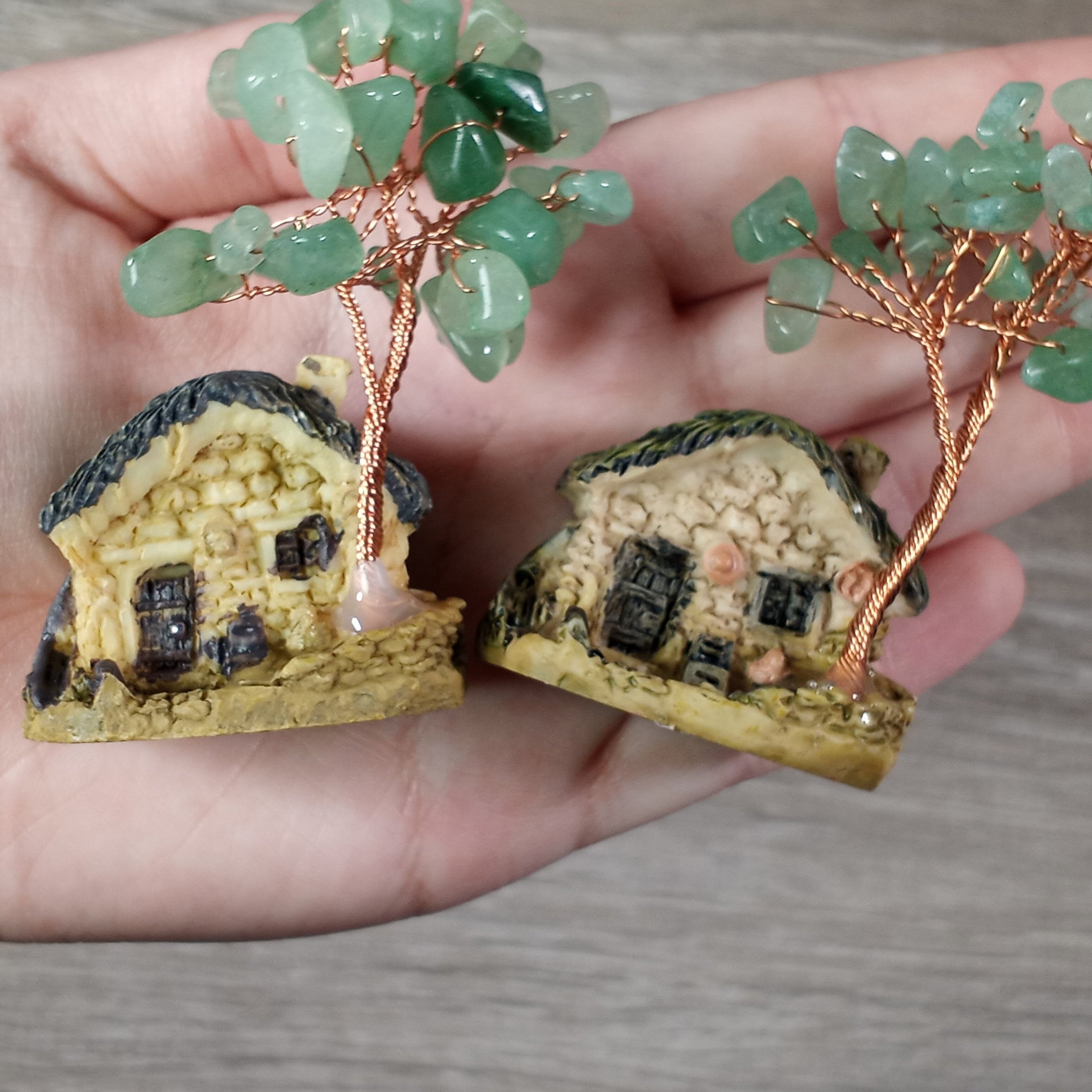 resale, fairy house crystal tree, aventurine