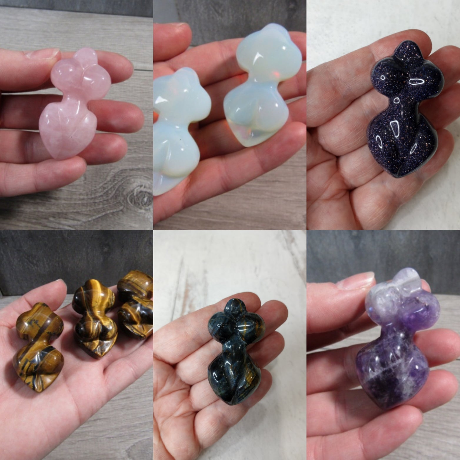 assorted carved gemstone goddess statue for wholesale