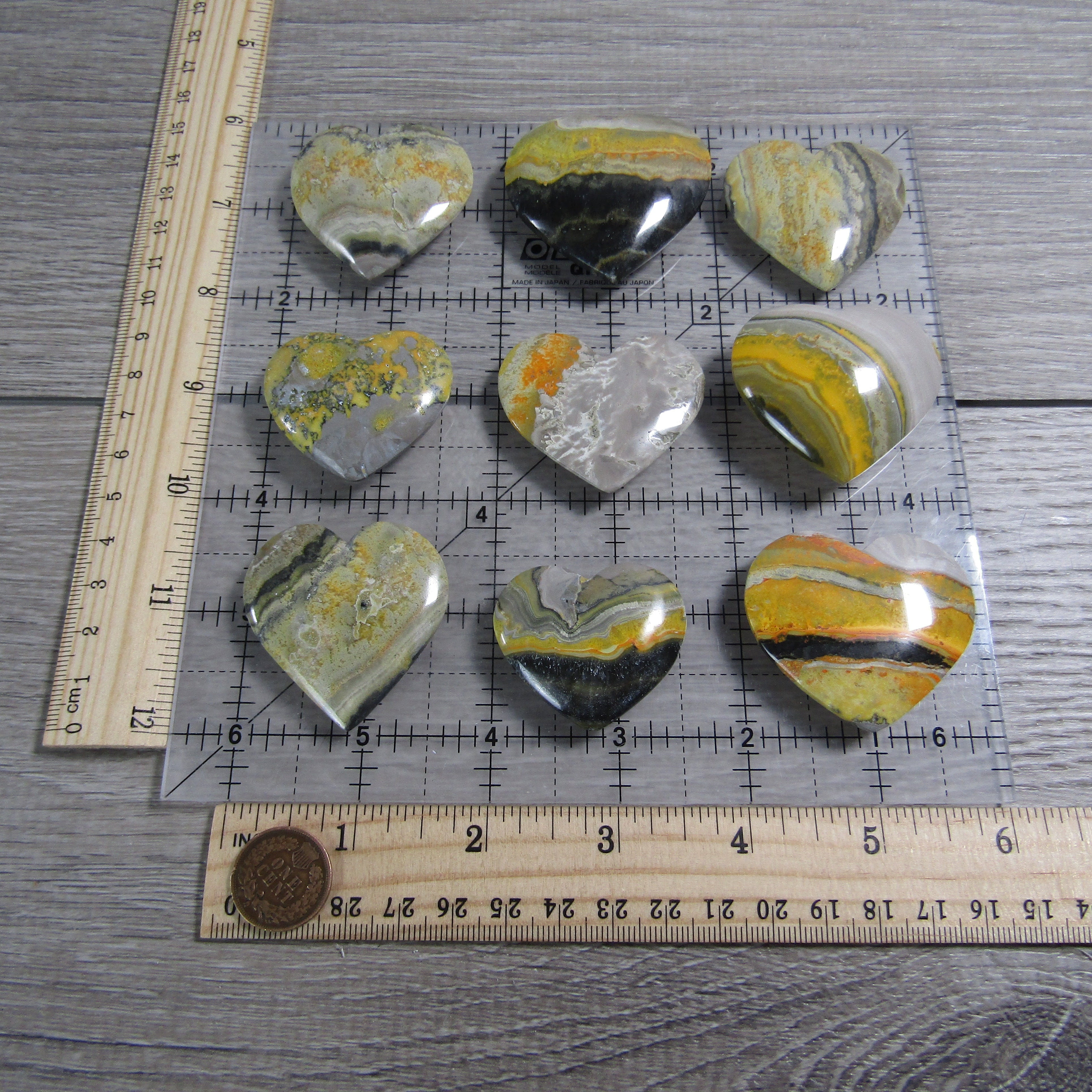 Bumble Bee Jasper Heart – Hand-Carved Wholesale Gemstone