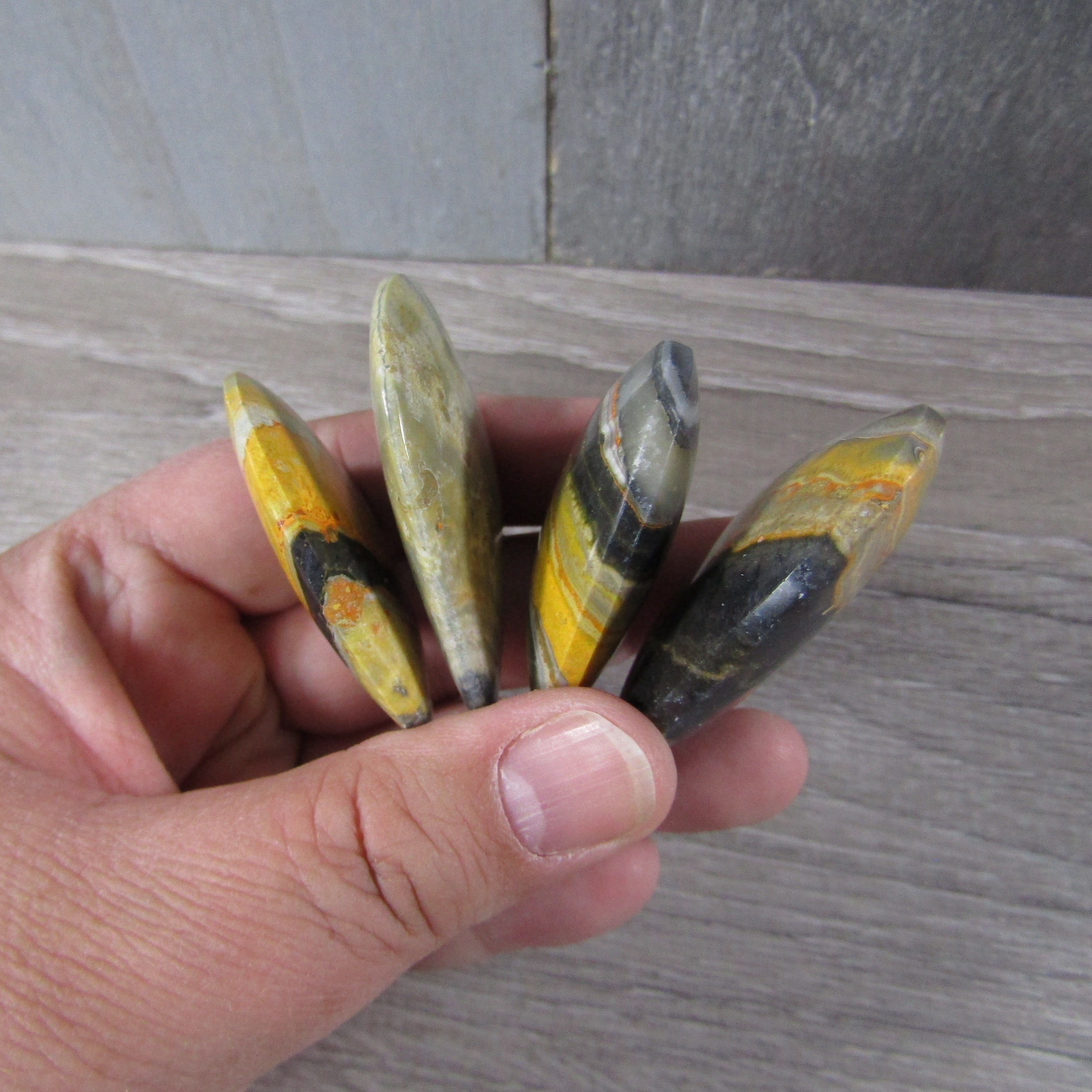 Bumble Bee Jasper Heart – Hand-Carved Wholesale Gemstone