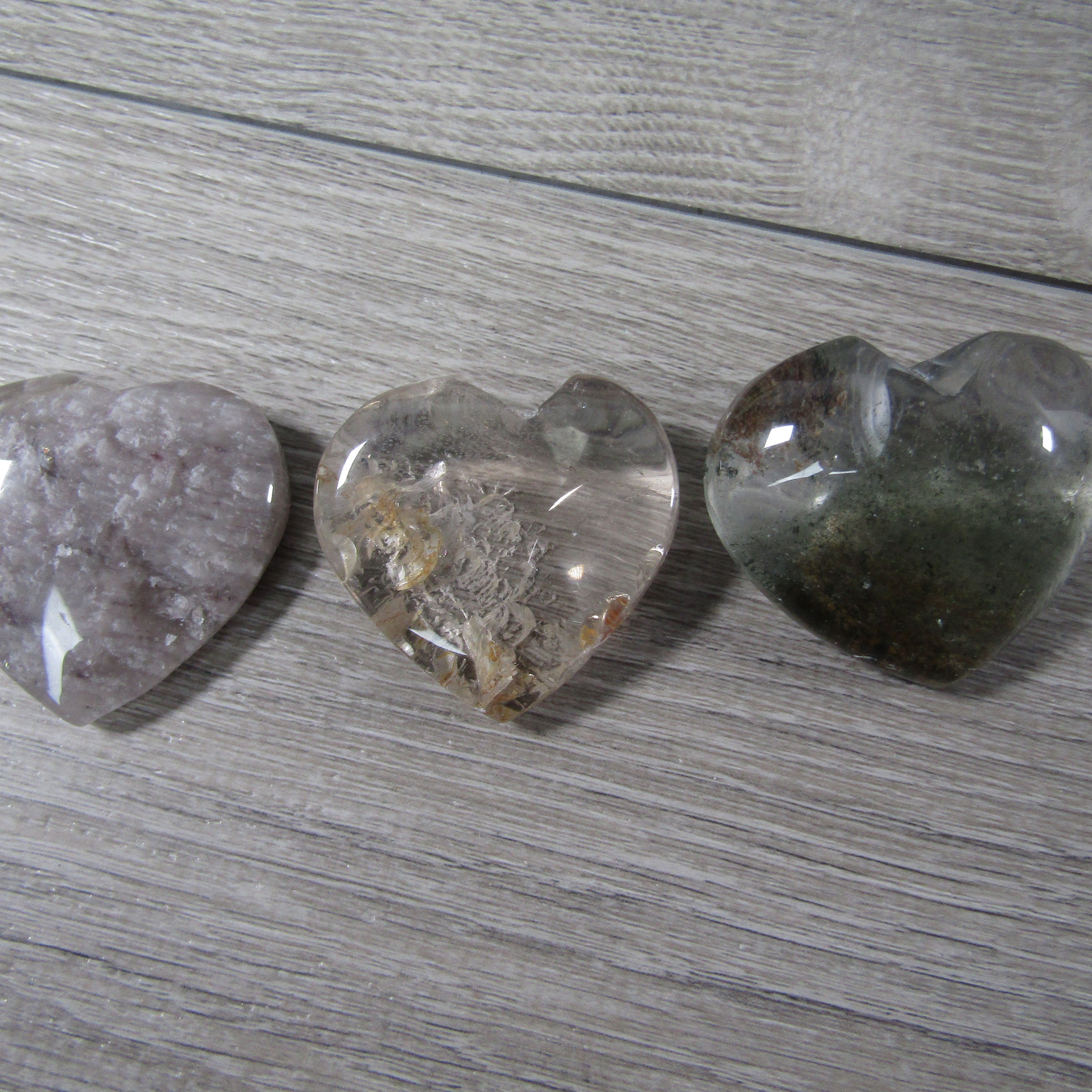 Green chlorite quartz heart for healing and energy work in bulk