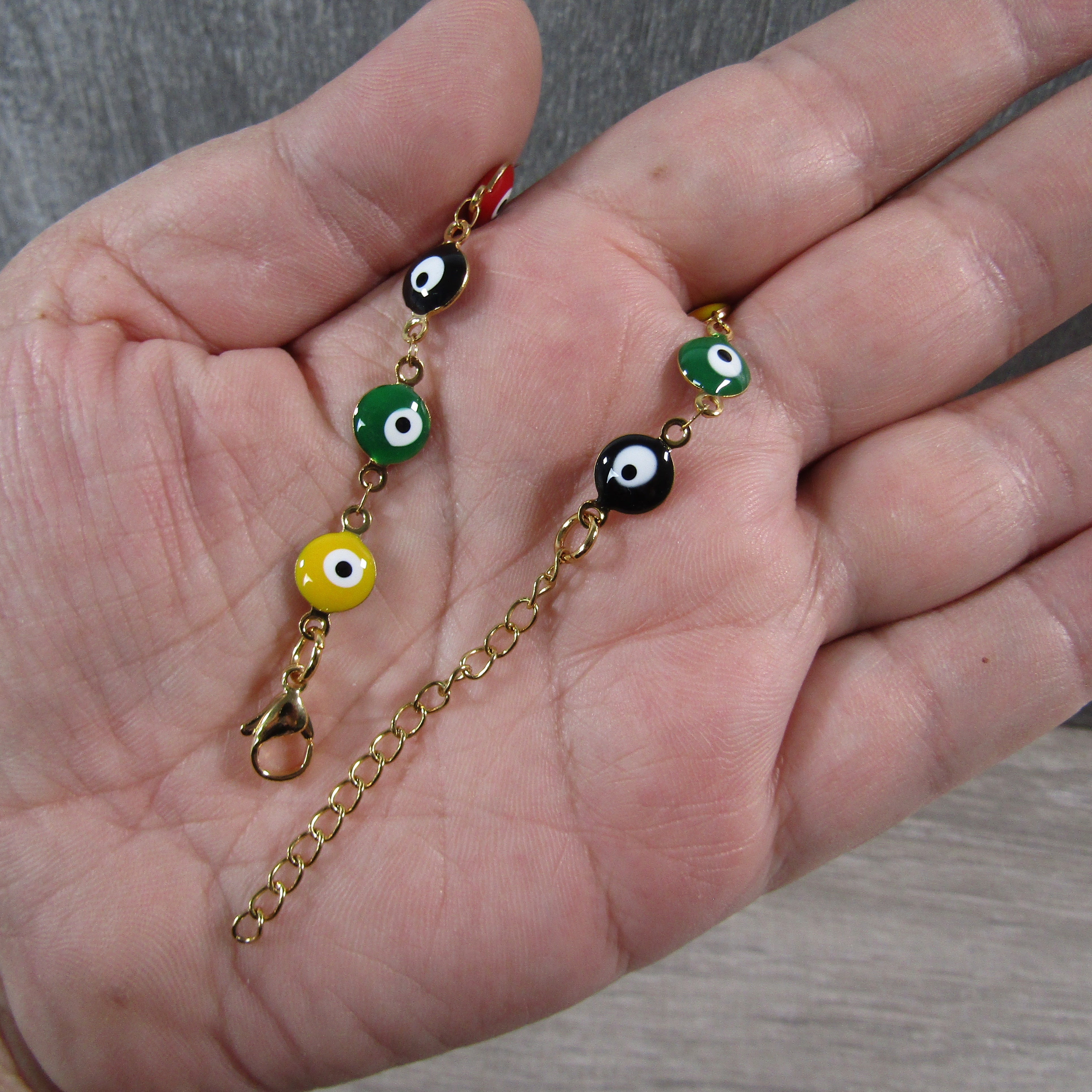 Spiritual jewelry gold evil eye bracelet