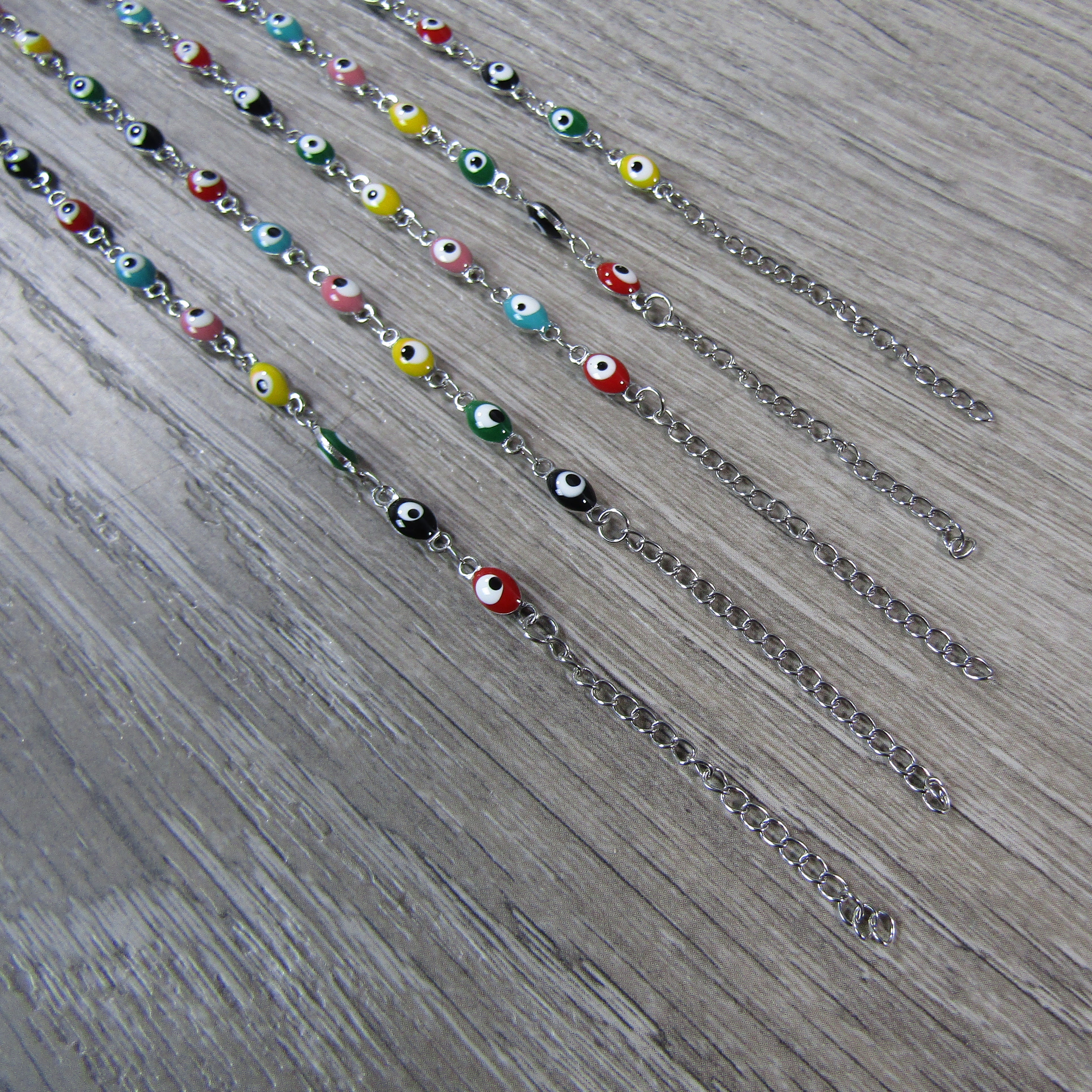 Adjustable evil eye charm anklet bracelet for bulk purchase