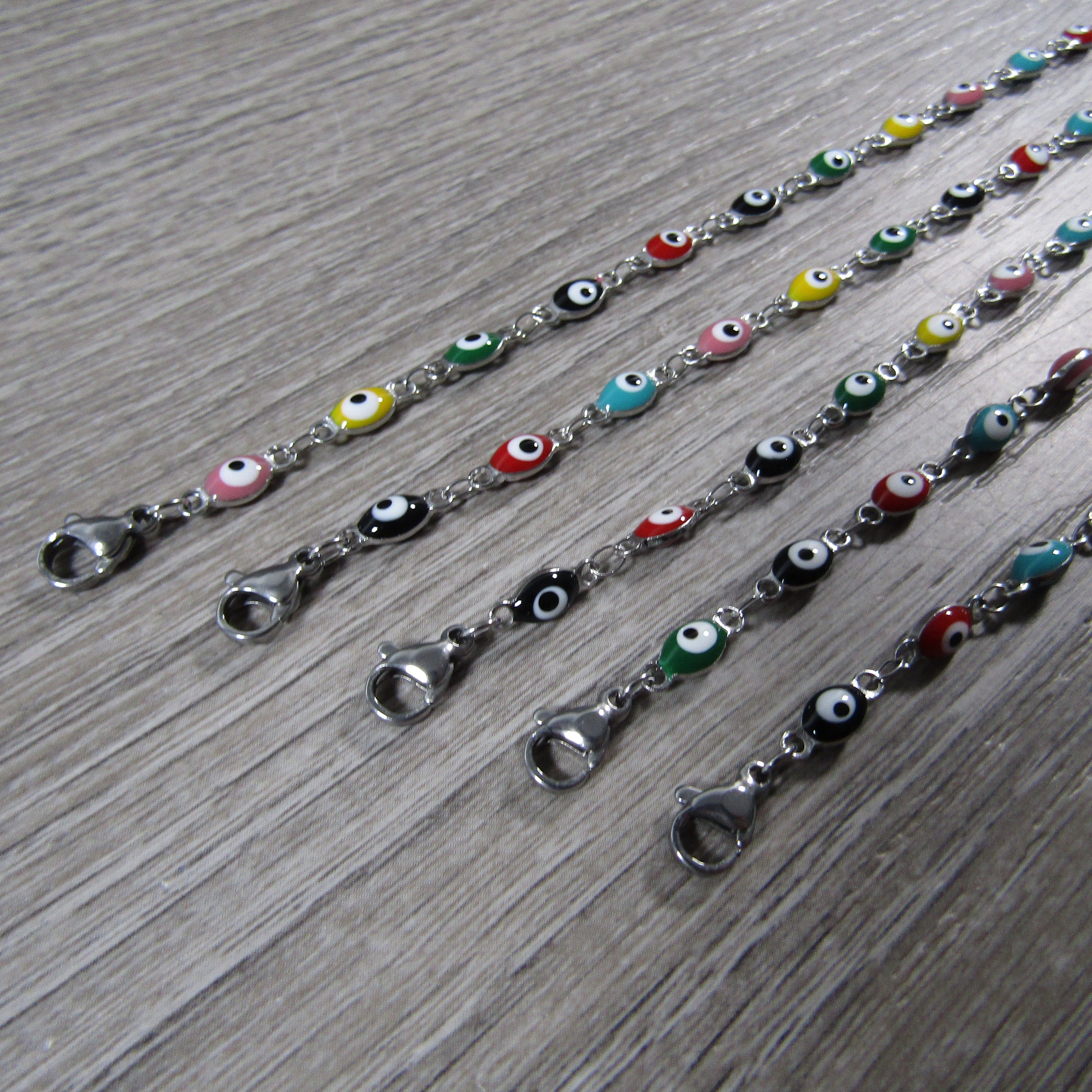 Stainless steel evil eye jewelry adjustable for resale