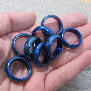 Blue Wholesale hematite jewelry rings for crystal retailers