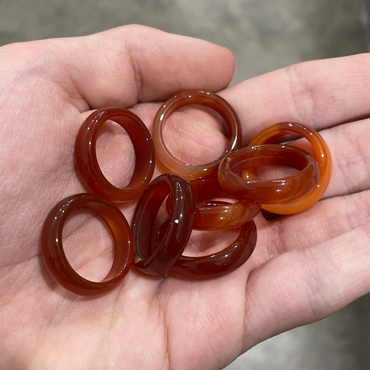 Wholesale carnelian gemstone rings set of 100 assorted crystal jewelry